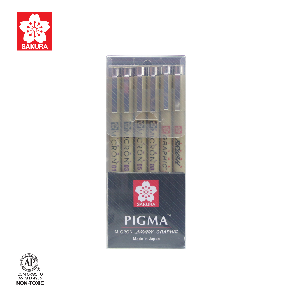 ปากกา PIGMA เซ็ตรวม 6 ด้าม SAKURA XSDK-SET