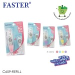 เทปลบคำผิด PRO-LINE+ เปลี่ยนไส้ได้ พร้อมไส้เติม FASTER C659-Refill