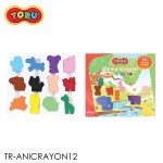 สีเทียนรูปสัตว์ 12 สี Animal Crayon TORU TR-ANICRAYON12