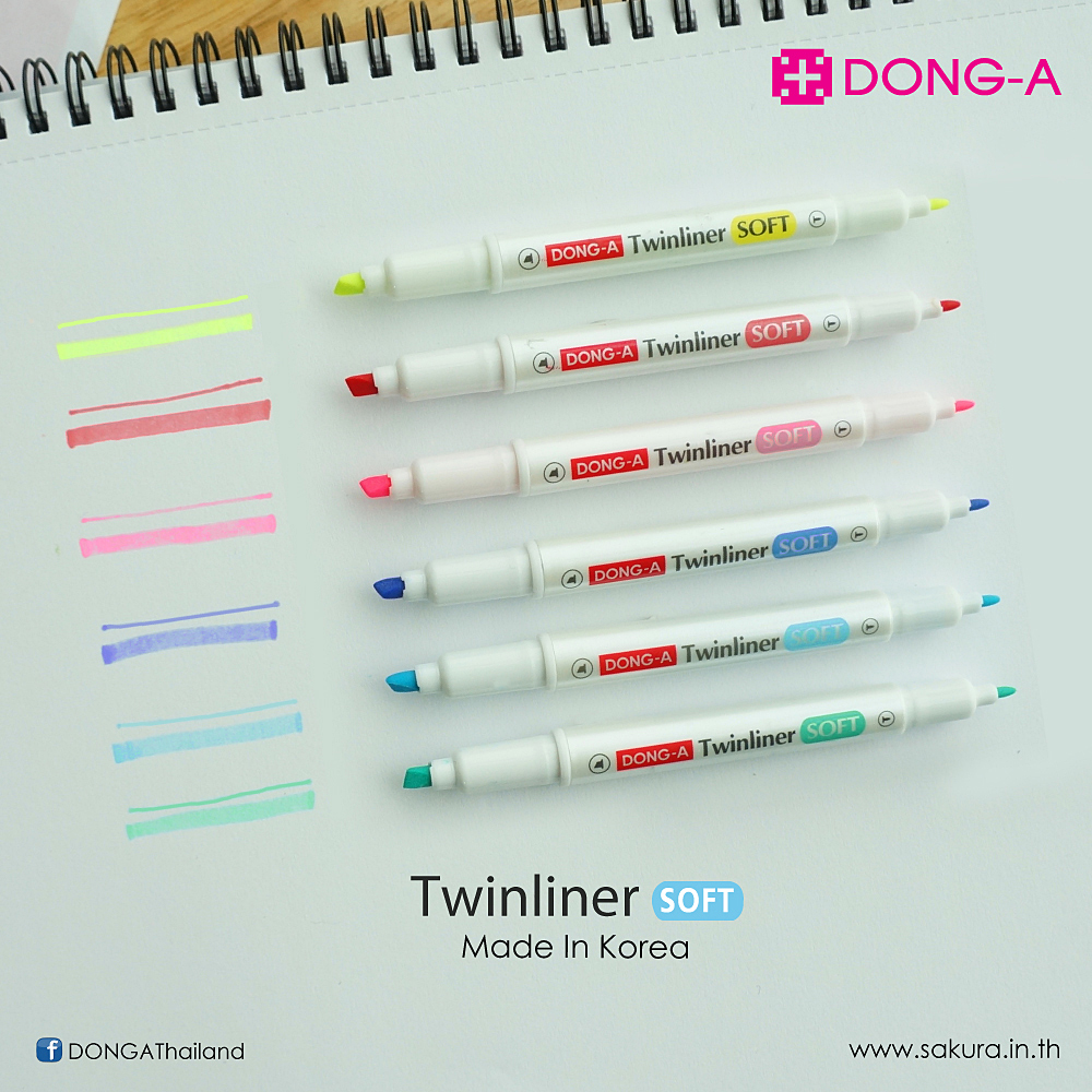 DONG-A Twinliner SOFT Highlighter Pen