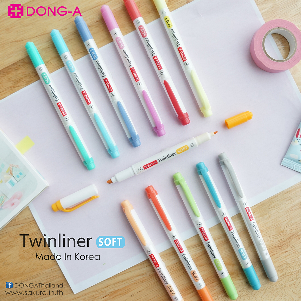 DONG-A Twinliner SOFT Highlighter Pen