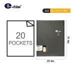 แฟ้มโฮลเดอร์ แฟ้มโชว์เอกสาร 20 ซอง ปกสอด e-file 730A