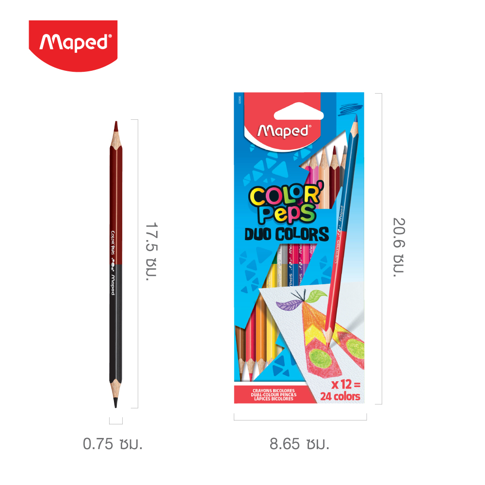 สีไม้ 2 หัว 24 สี DUO COLOR'PEPS Maped CO/829600