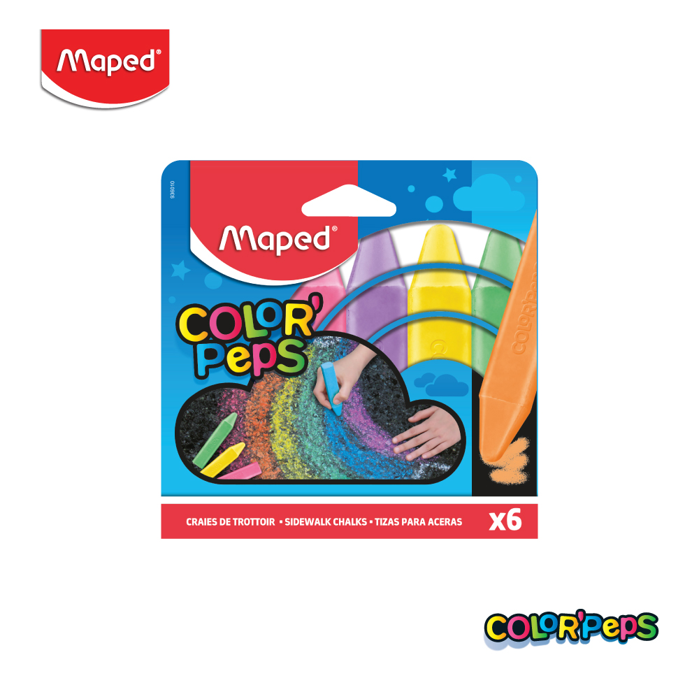ชอล์กสี แท่งใหญ่ Color'Peps 6 สี Maped CO/936010