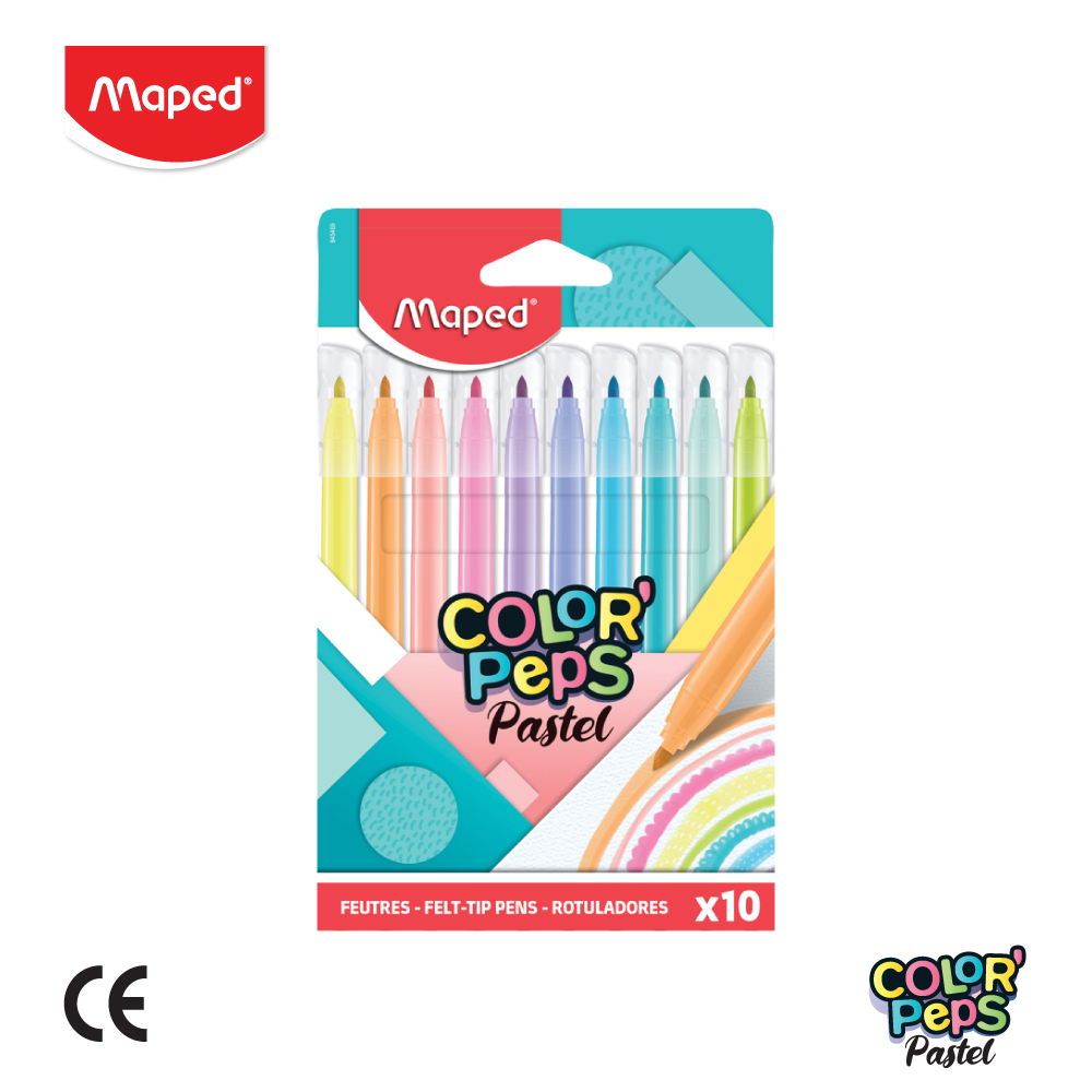 ​FELT TIPS COLOR'PEPS PASTEL X10 CARDBOARD BOX Maped FC/845469